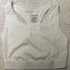 TomboyX Women's White Racerback Bra